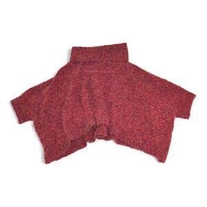 Red Ponsesa Textured Knit Poncho Shrug - Size M